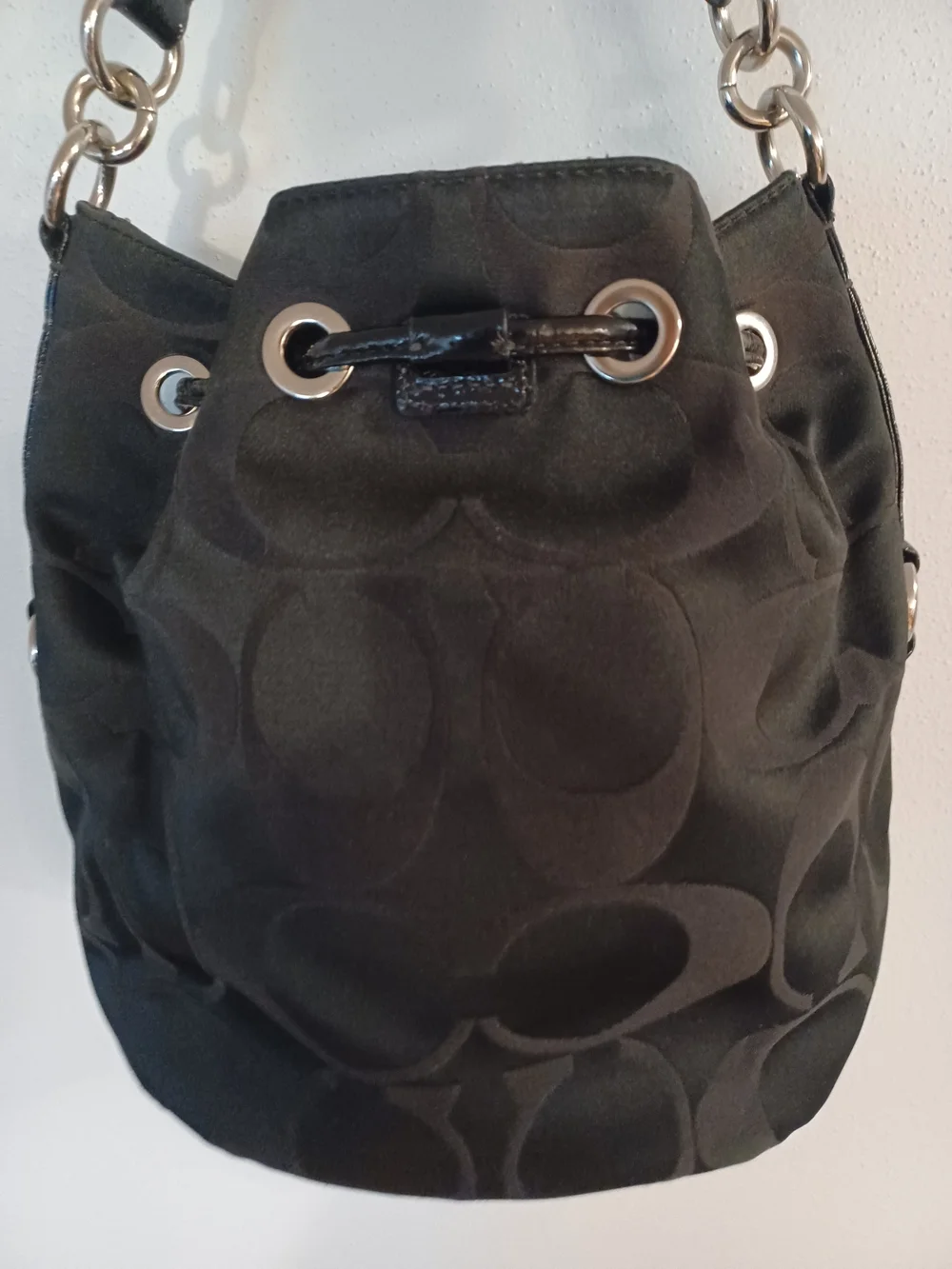 Coach Poppy Signature Black Hobo Bag